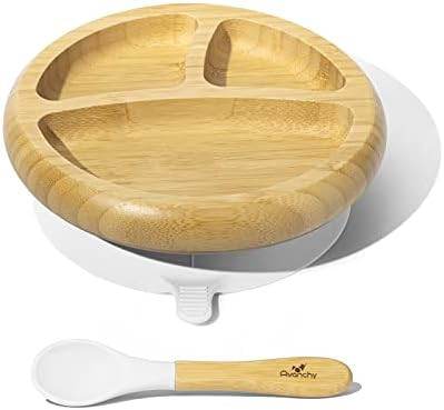 Avanchy Bamboo Baby Plate - Silicone Suction - Suction Plates and Bowls for Toddlers - 9 Months a... | Amazon (US)