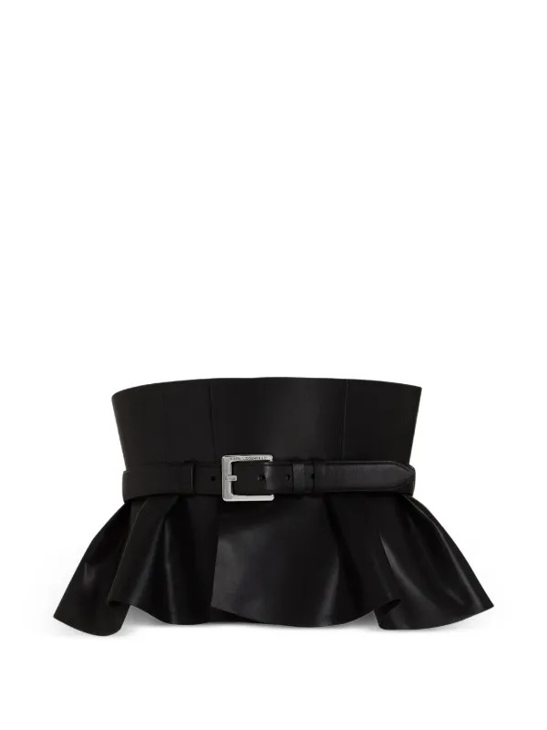 Leather corset peplum belt | Farfetch Global