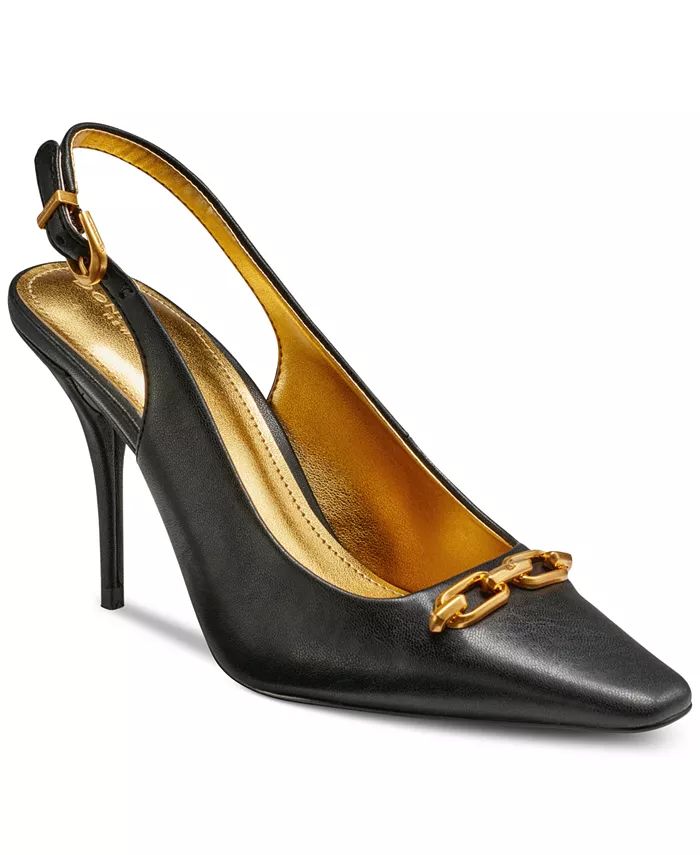 Donna Karan New York Women's Sadrina Leather Chain Bit Slingback Pumps - Macy's | Macy's