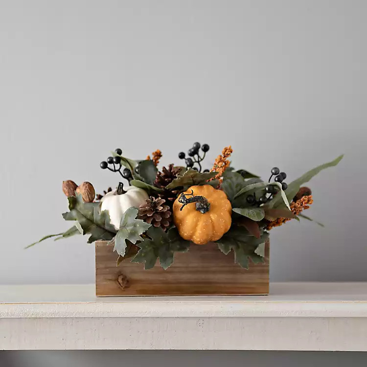 Orange and Navy Pumpkin Berry Floral Arrangement | Kirkland's Home