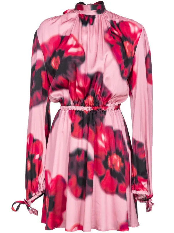 PINKO floral-print open-back Minidress | Pink | FARFETCH DE | Farfetch Global