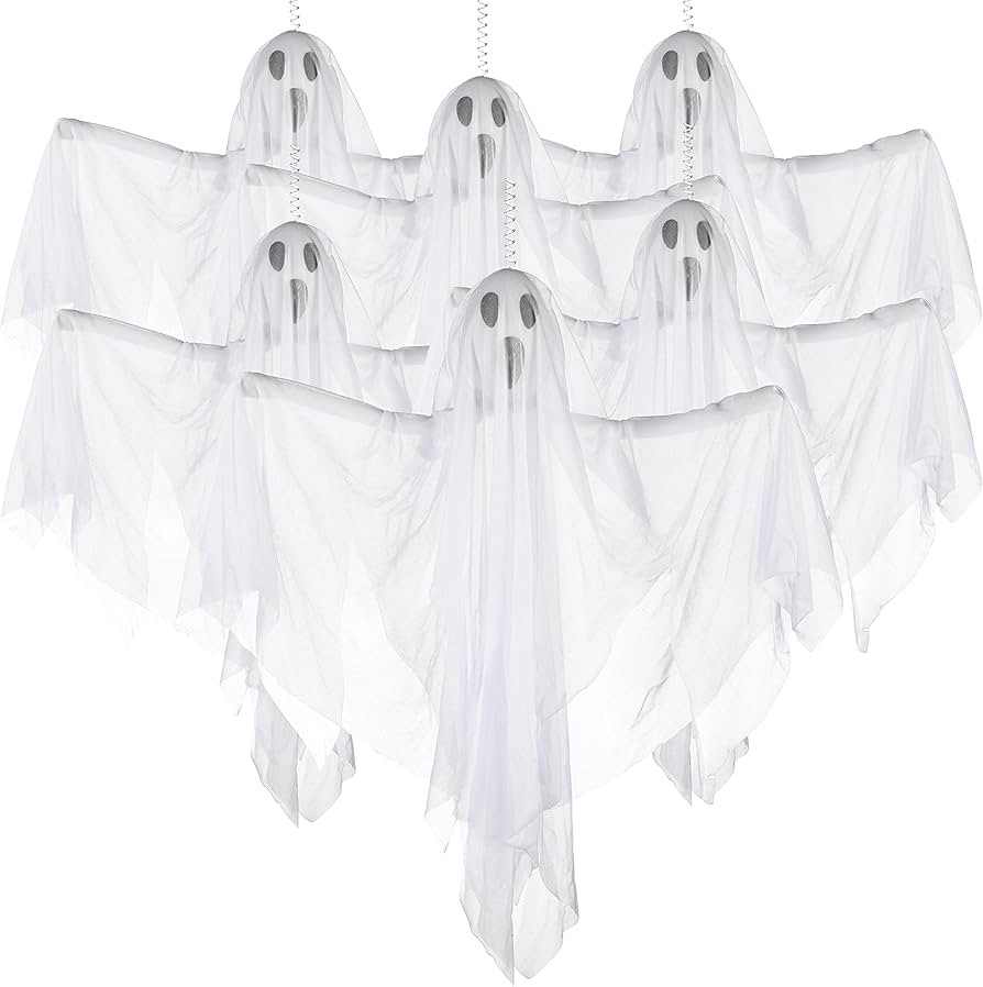 PREXTEX Halloween Fabric Ghost. 6 Pcs Halloween Hanging Spooky Ghost Props for Indoor/Outdoor Decora | Amazon (US)