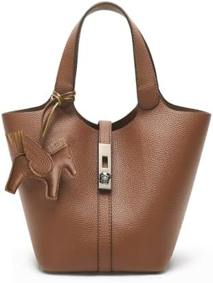 Tote Bag for Women Vegan Leather Bucket Purse for Women Top Handle Handbag Shoulder Bag with Deta... | Amazon (US)