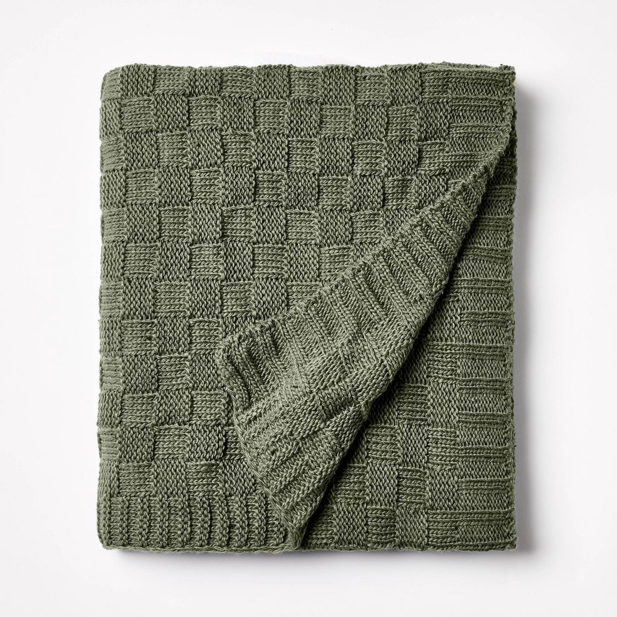 Checkered Knit with Neps Throw Blanket Sage - Threshold™ designed with Studio McGee | Target