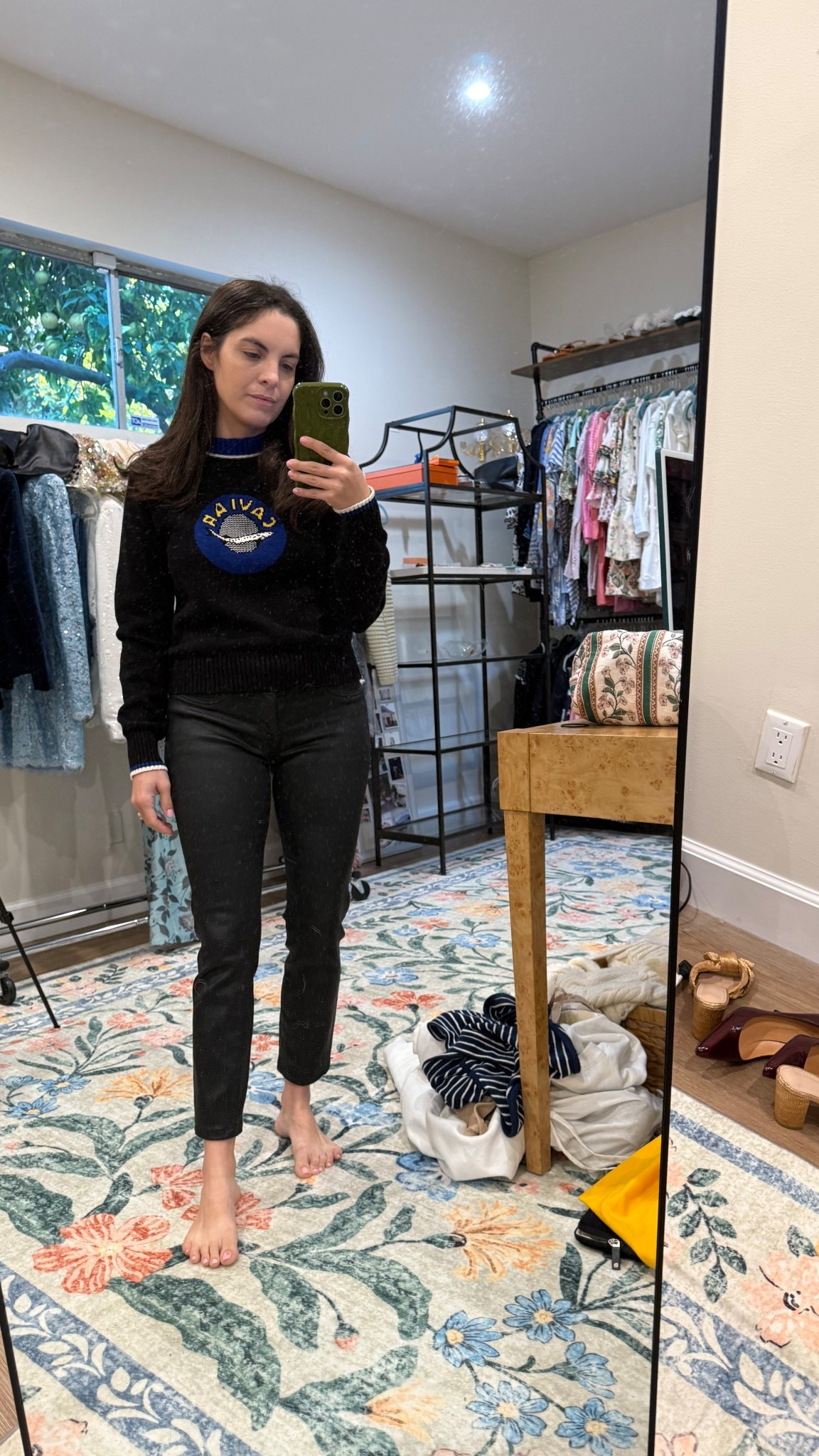 Fun caviar sweater for a casual dinner with the fam. 🤍

#LTKHoliday #LTKootd #LTKPetite