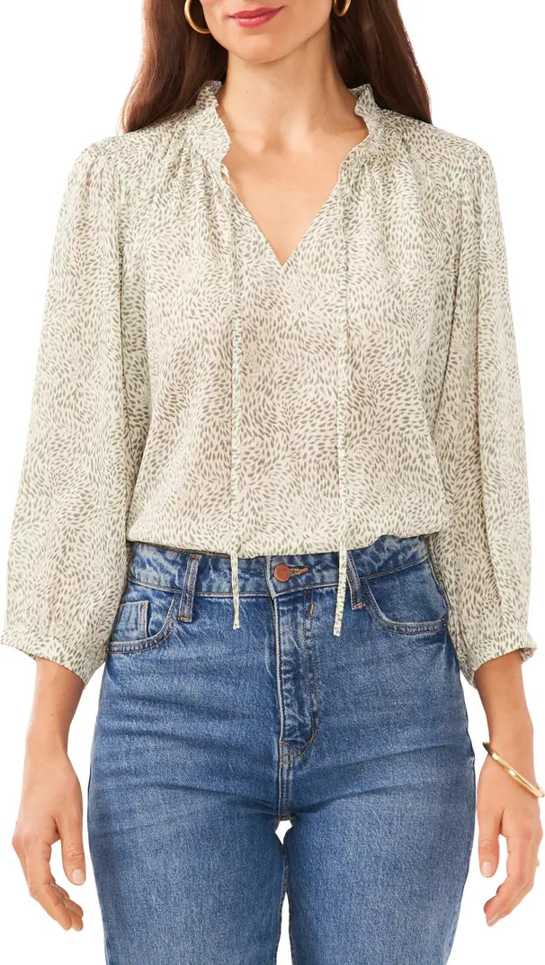 Print Split Neck Top | Nordstrom