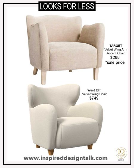 Look for less. Velvet wing armchair// velvet accent chair, target finds for your living room makeover  

#LTKover40 #LTKhome #LTKstyletip