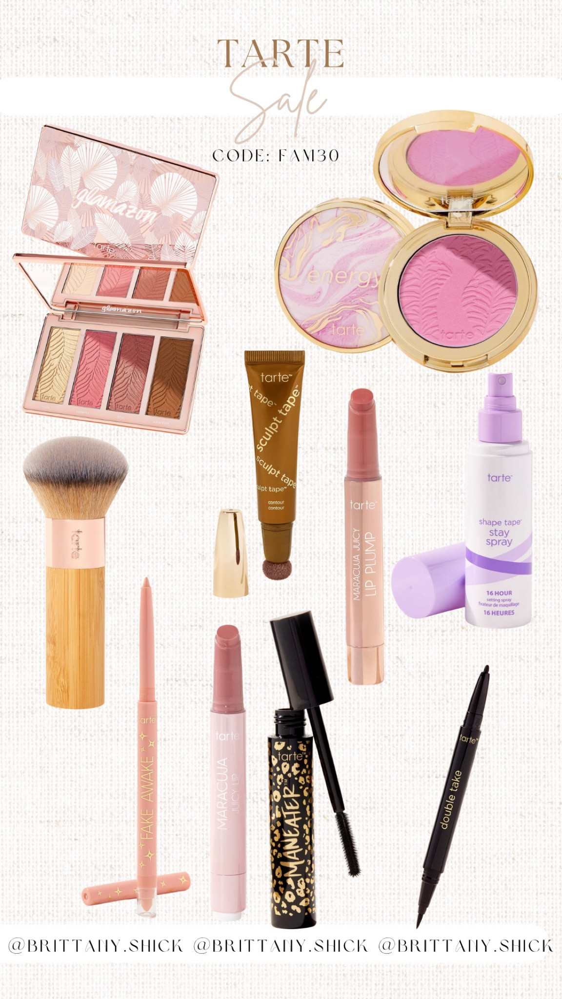 Tarte 30% Off Sale - Code: FAM30 + FREE SHIPPING 

#LTKsalealert #LTKbeauty #LTKunder50