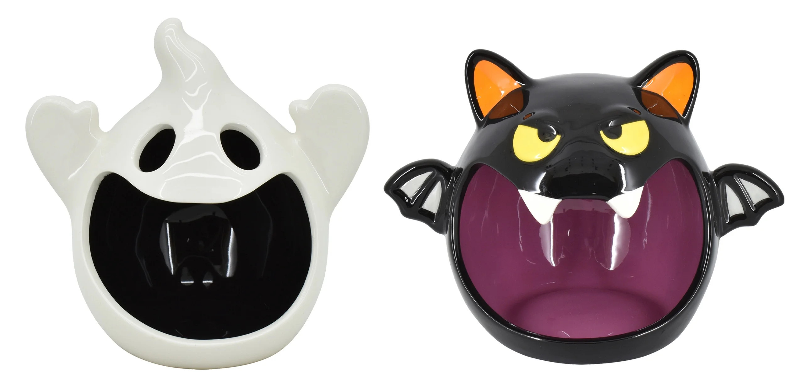 Way to Celebrate Halloween Ceramic Candy Bowl - Bat & Ghost - Walmart.com | Walmart (US)