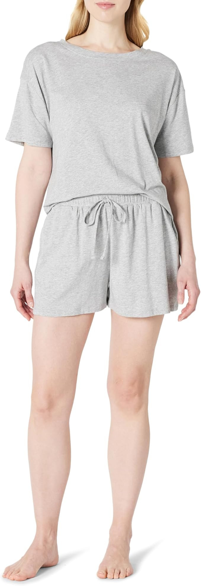 Amazon Essentials Women's Soft Cotton Blend Short Sleeve T-Shirt and Short Sleepwear Set | Amazon (US)