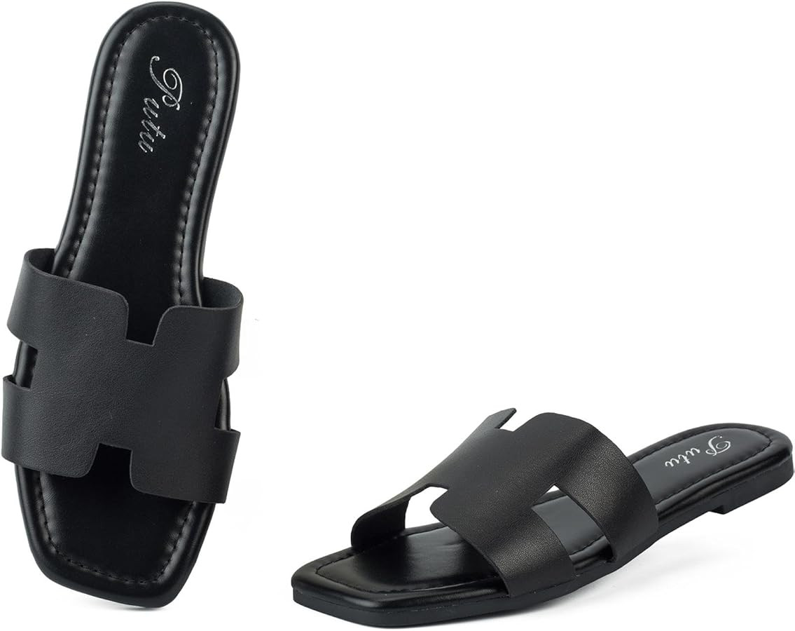 Putu Women's Flat Sandals Summer Sandals Cute Slide Sandals | Amazon (US)
