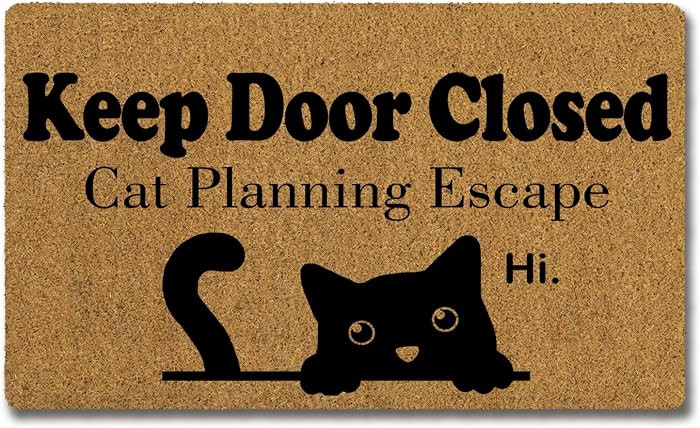 Funny Black Cat Welcome Mats for Front Door, Cat Door Mat Outside Entrance Indoor Outdoor Entrywa... | Amazon (US)
