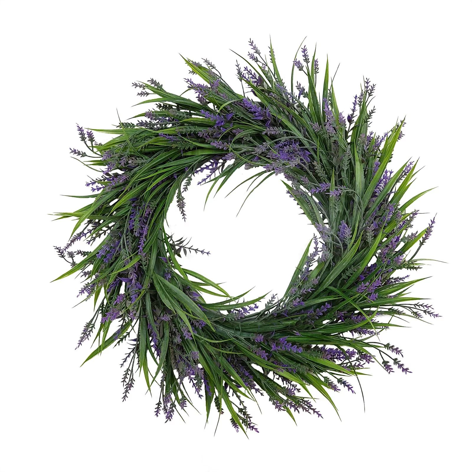 Mainstays 18in Indoor Artificial Lavender Wreath, Lavender, Purple Color. | Walmart (US)