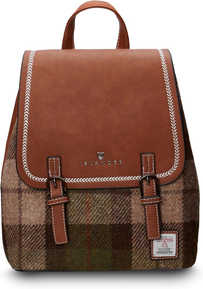Harris Tweed Chestnut Tartan Jura Backpack, Blue | Amazon (US)