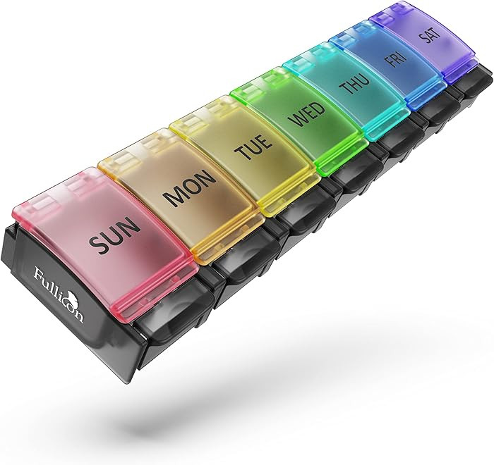 Fullicon Weekly Pill Box Organizer, 7 Day Tablet Boxes for Vitamins and Supplements, Easy to Open... | Amazon (US)