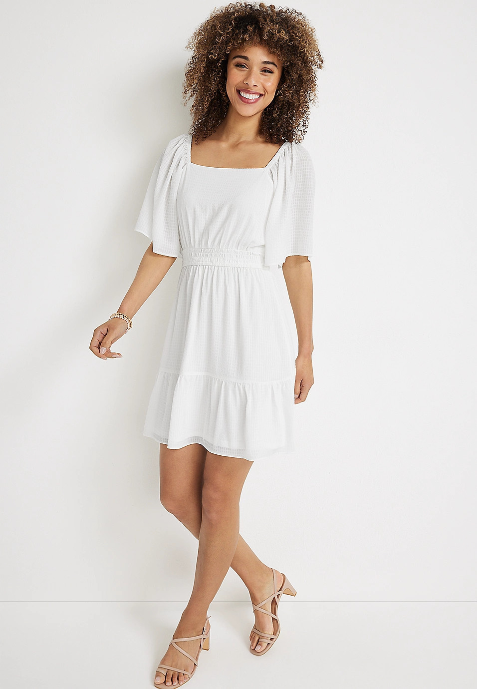 White Babydoll Mini Dress | Maurices