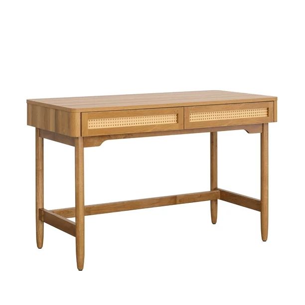 Better Homes & Gardens Springwood Caning Desk, Light Honey Finish | Walmart (US)