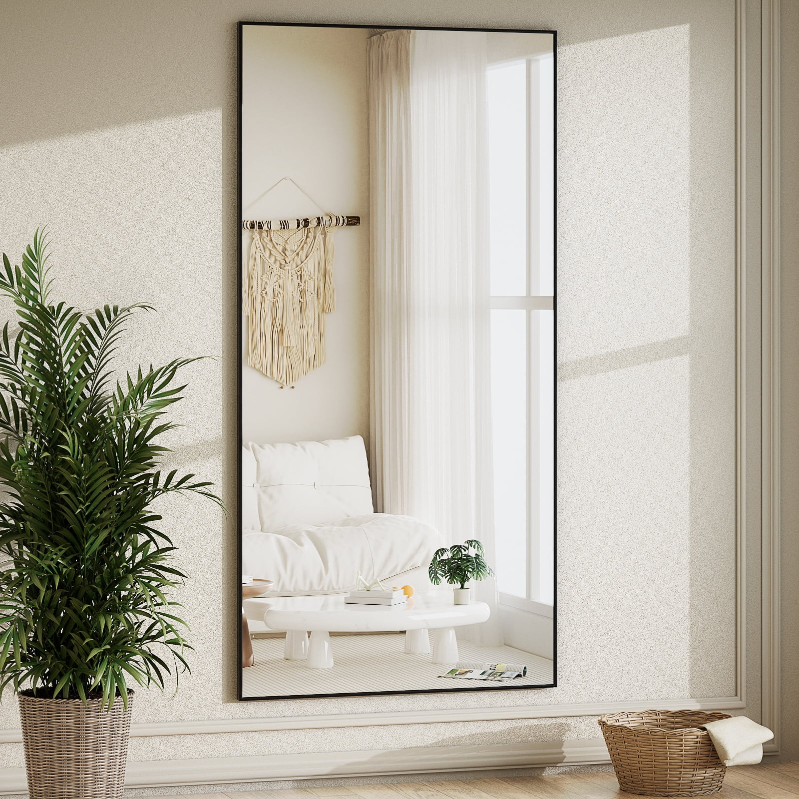 BEAUTYPEAK 71"x31" Full Length Mirror Rectangle Floor Mirrors for Standing Leaning or Hanging Bla... | Walmart (US)