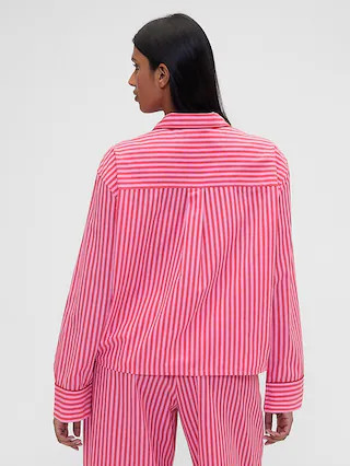 Gap × Summer Fridays Relaxed Poplin Stripe PJ Shirt | Gap (US)