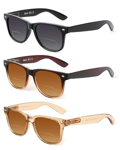 LADEESSE 3 Pack Bifocal Reading Sunglasses for Women, UV400 Sun Readers Glasses Spring Hinge Outdoor Sunglasses +1.25 | Amazon (US)