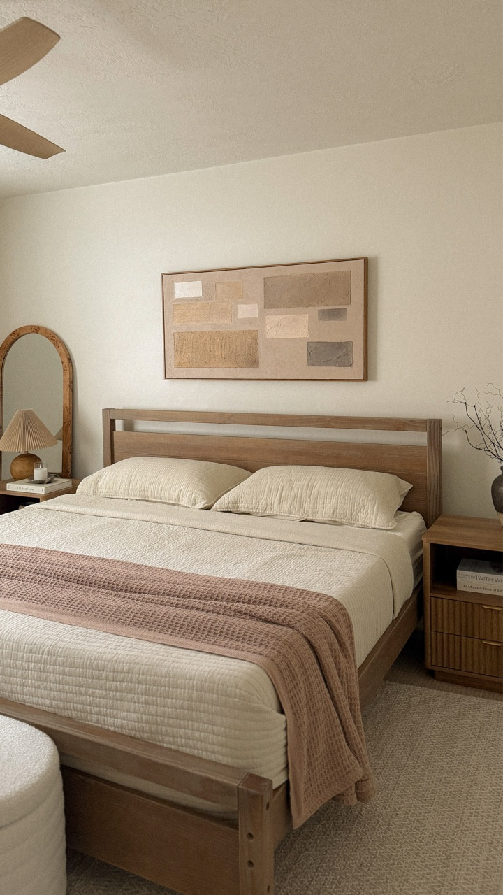 This handcrafted custom piece by @mesonart_com brings balance, warmth, and timeless texture to my bedroom 

Painting  details:
TX641 — 48” W × 24” H, stretch + wood frame.

✨ Comment “ART” to get details about your own custom piece.

Save and share to those who are looking for a customized art

#mesonart #bedroomdecor #texturedart #modernwallart #interiordesign