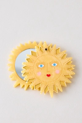 Solar Eclipse Handbemalter Himmlische Sonne Kompaktspiegel | Anthropologie (EU)