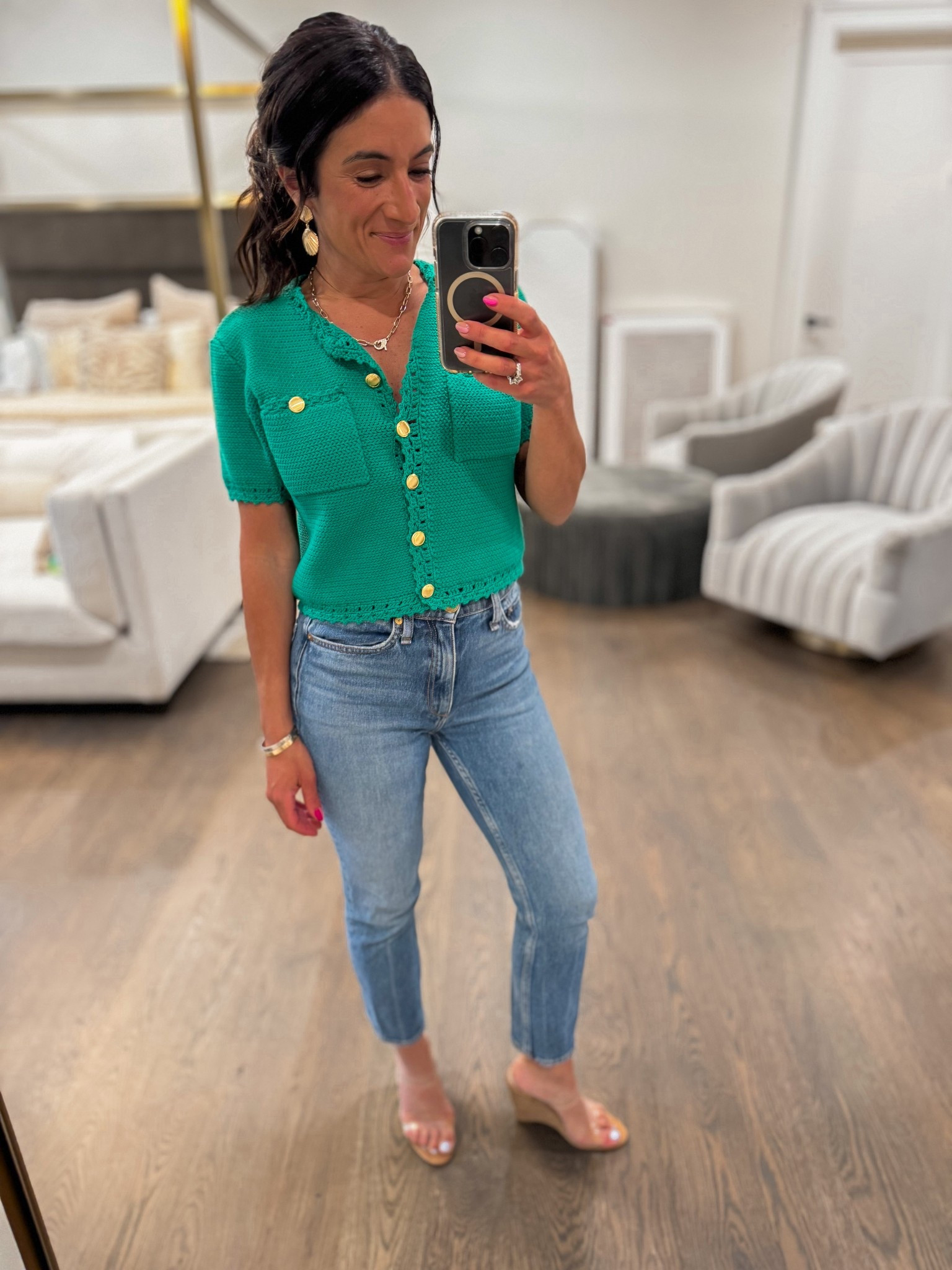 Date night outfit idea when it’s not yet summer weather 💚 

#LTKStyleTip #LTKOver40 #LTKPetite