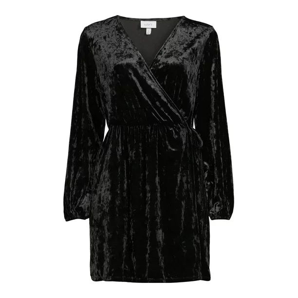 The Get Women's Velvet Wrap Mini Dress - Walmart.com | Walmart (US)