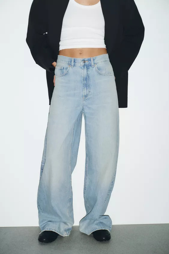 TRF EXTRA WIDE LEG HIGH-WAIST JEANS | Zara Canada