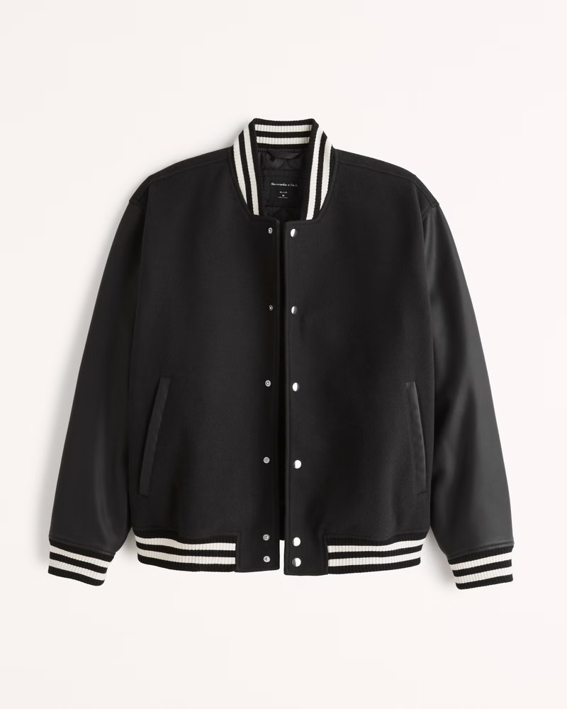 Relaxed Varsity Bomber Jacket | Abercrombie & Fitch (US)