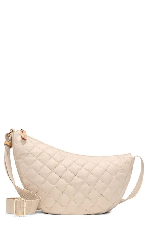 MZ Wallace Small Metro Smile Shoulder Bag in Buff at Nordstrom | Nordstrom
