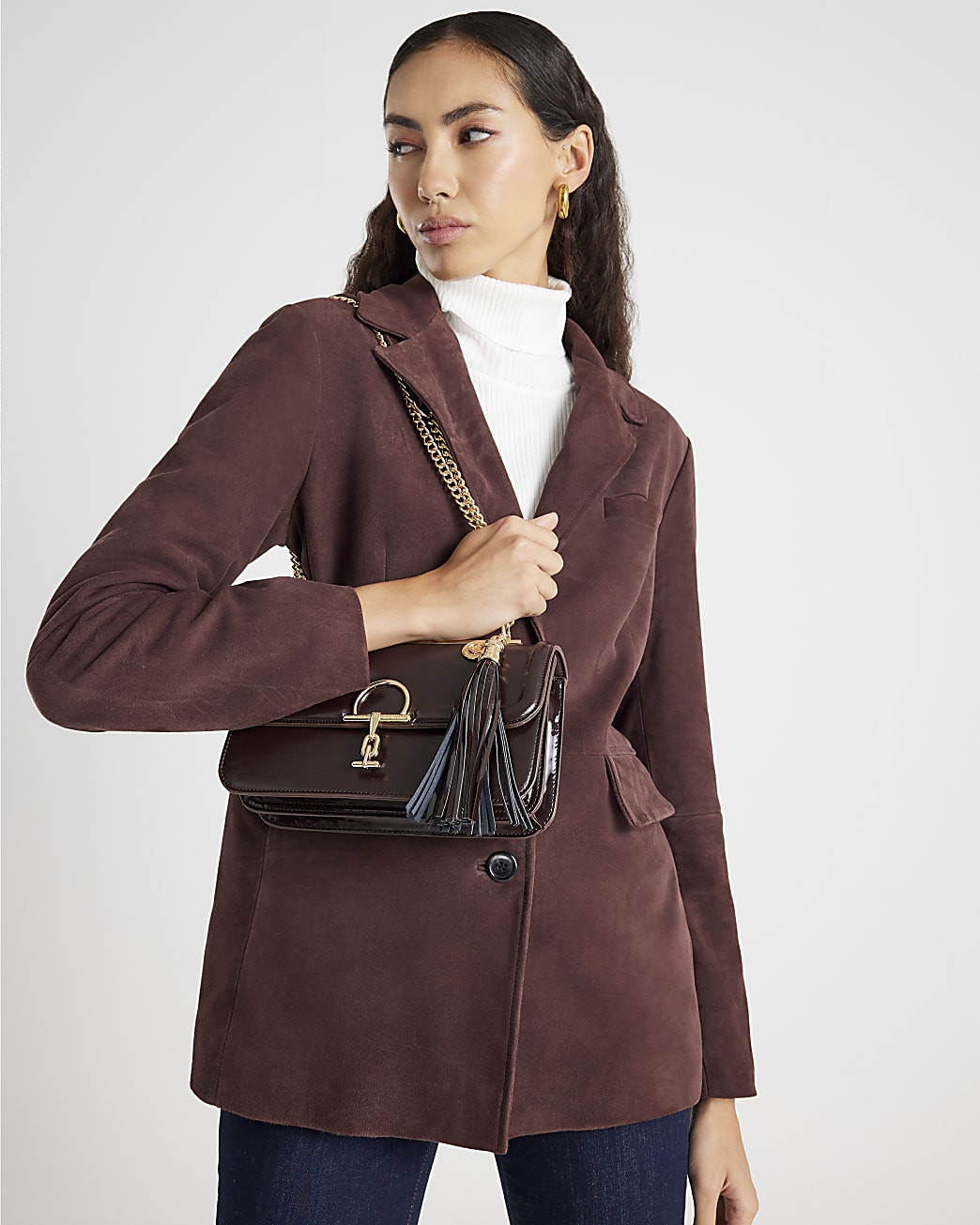 Brown Snaffle Tassel Shoulder Bag | River Island UK & IE
