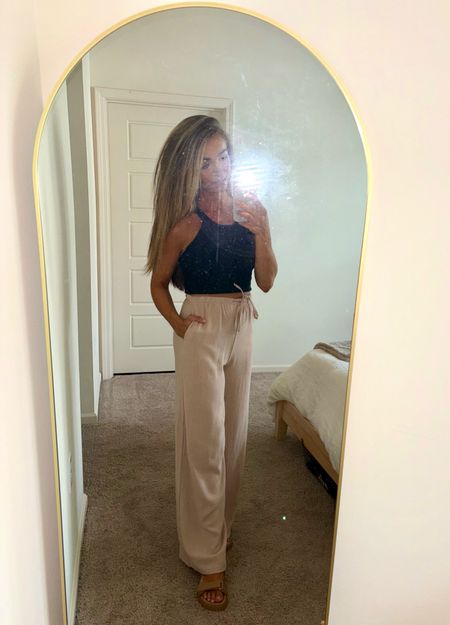These linen pants from Amazon are so good and only $30! Would size down. Wearing size XS.

#LTKstyletip #LTKfindsunder50 #LTKsalealert