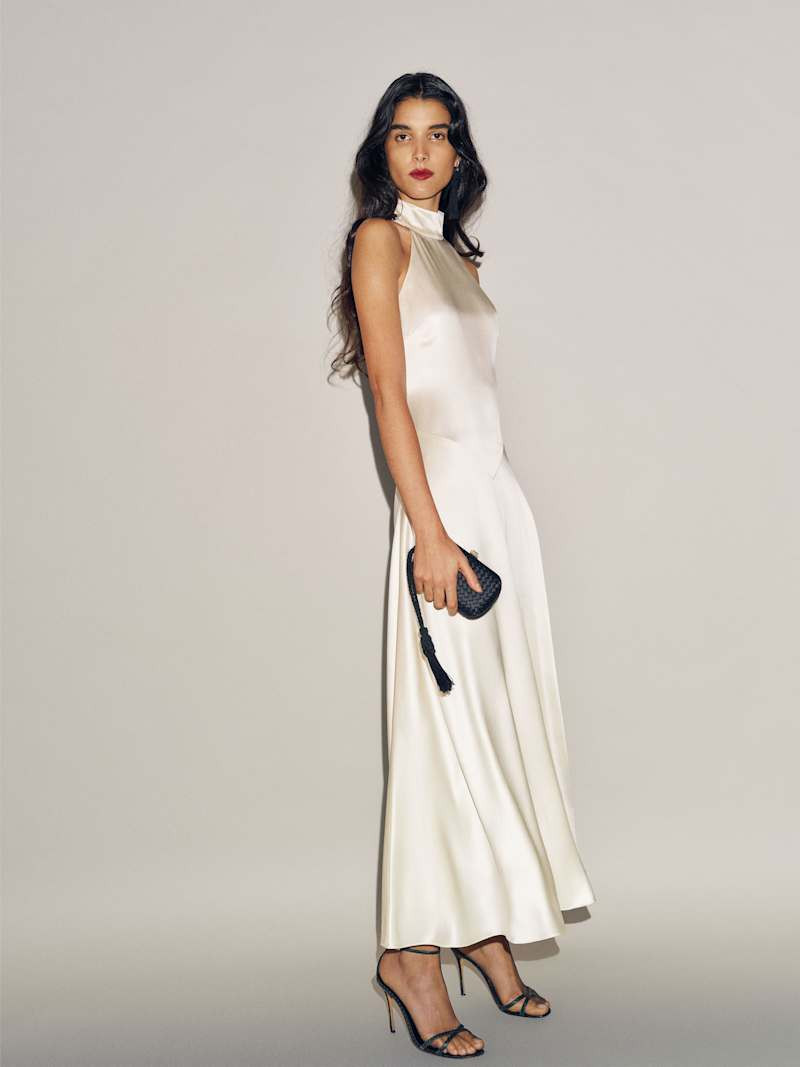 Reformation Katelyn Silk Dress Blue 4 | Reformation (Global)