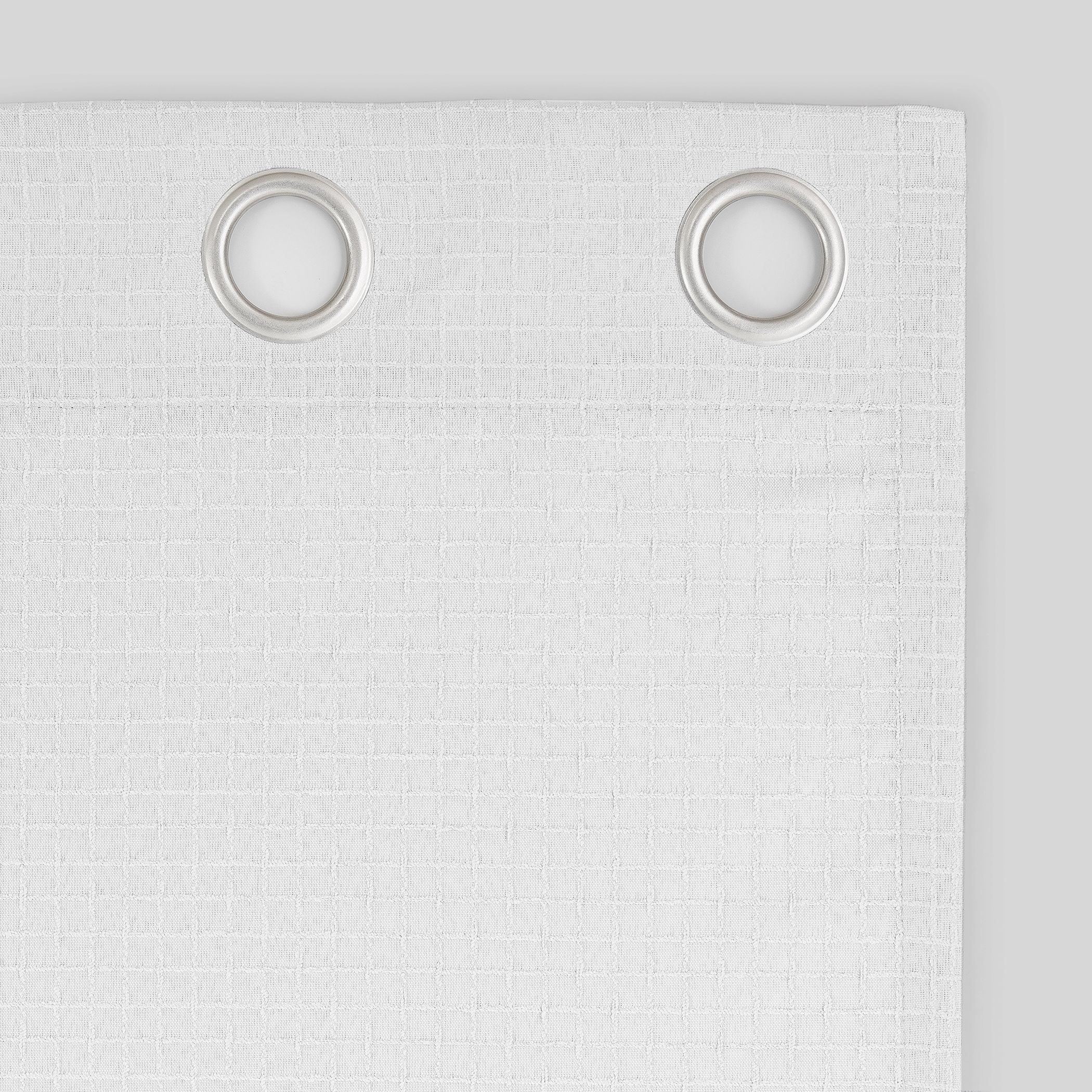 Mainstays Waffle Casual Textured Semi-Sheer Grommet Curtain Panel Pair, 38"x84", White, Adult | Walmart (US)