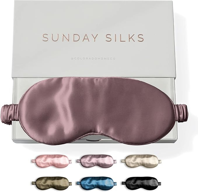SUNDAYSILKS™ Exclusive Mulberry Silk Sleep Mask | Soft Eye Covers, Blackout Sleeping Mask for W... | Amazon (US)