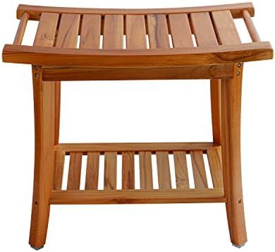 Luxury A Grade Teak Wood with Lacquer Finish: Only A grade teak made wooden shower bench offers l... | Amazon (US)