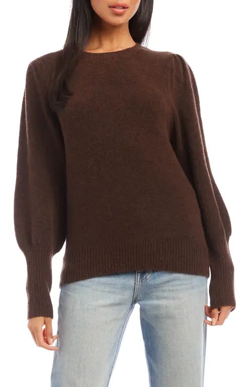 FIFTEEN TWENTY Juliet Sleeve Sweater in Brown at Nordstrom, Size Medium | Nordstrom