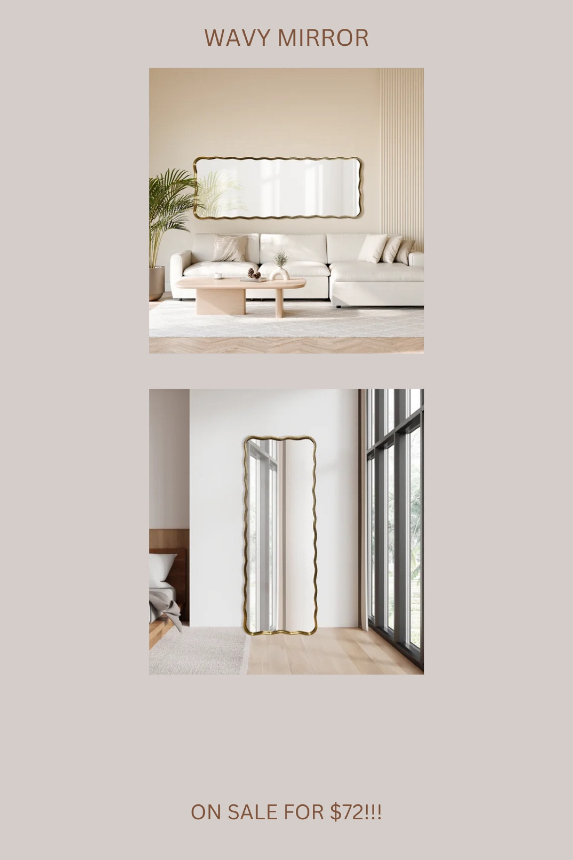 New Walmart floor mirror!!!! Can be hung vertically or horizontally!! Best sale / price I’ve seen yet for a wavy style 😍😍😍🤌

#LTKFindsUnder100 #LTKHome #LTKSaleAlert