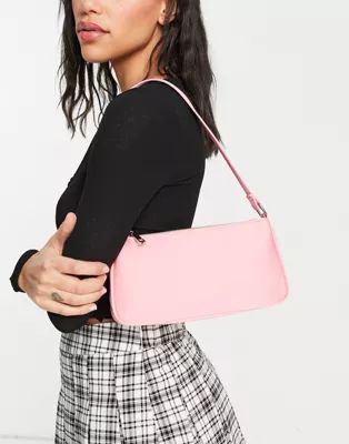 ASOS DESIGN slim 90s shoulder bag in pink | ASOS (Global)