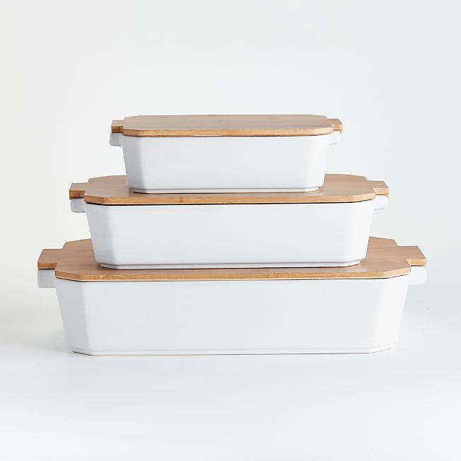 Baking Dishes with Bamboo Lids + Reviews | Crate & Barrel | Crate & Barrel