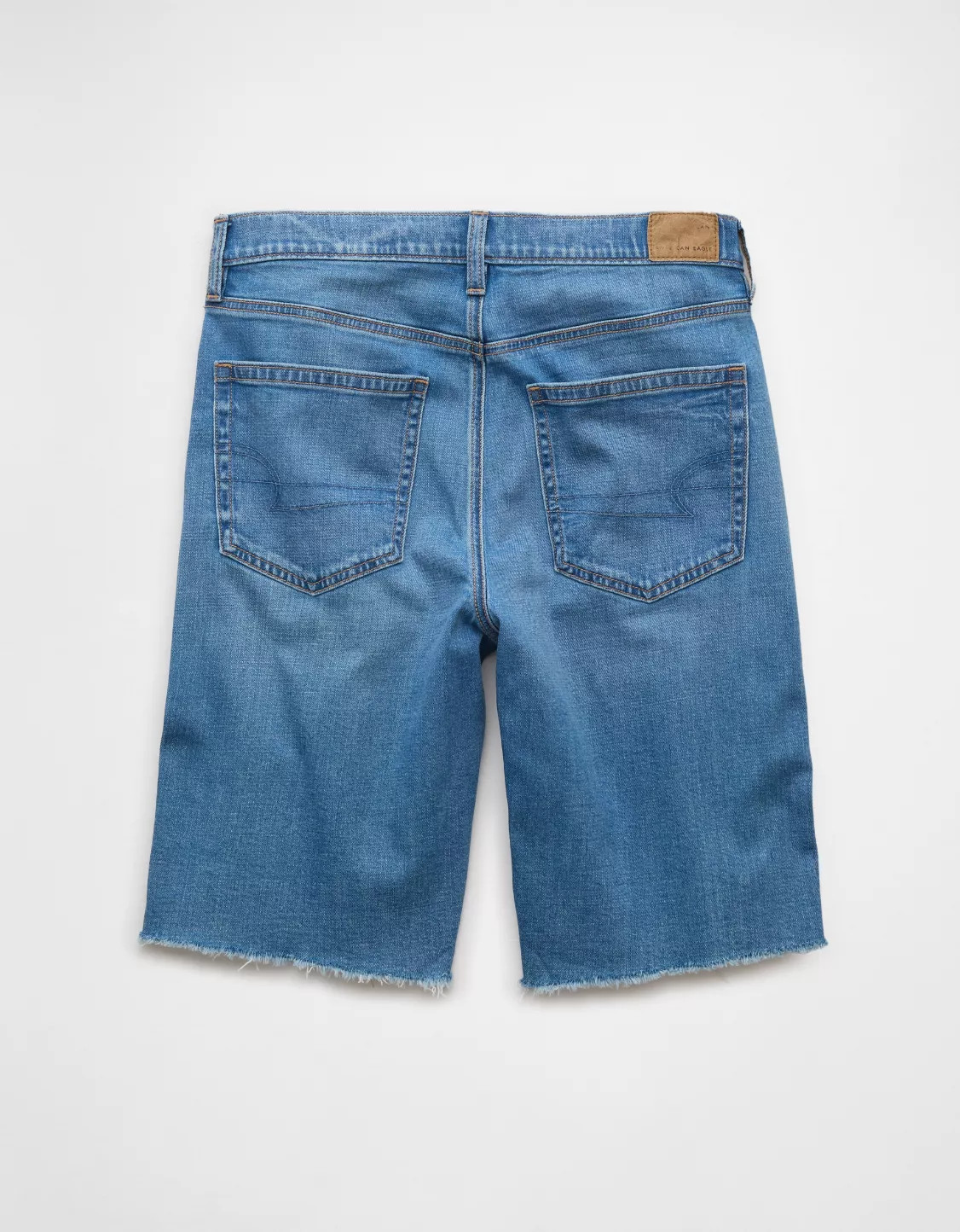 AE 13" Dreamy Drape Stretch Denim High-Waisted Jort | American Eagle Outfitters (US & CA)