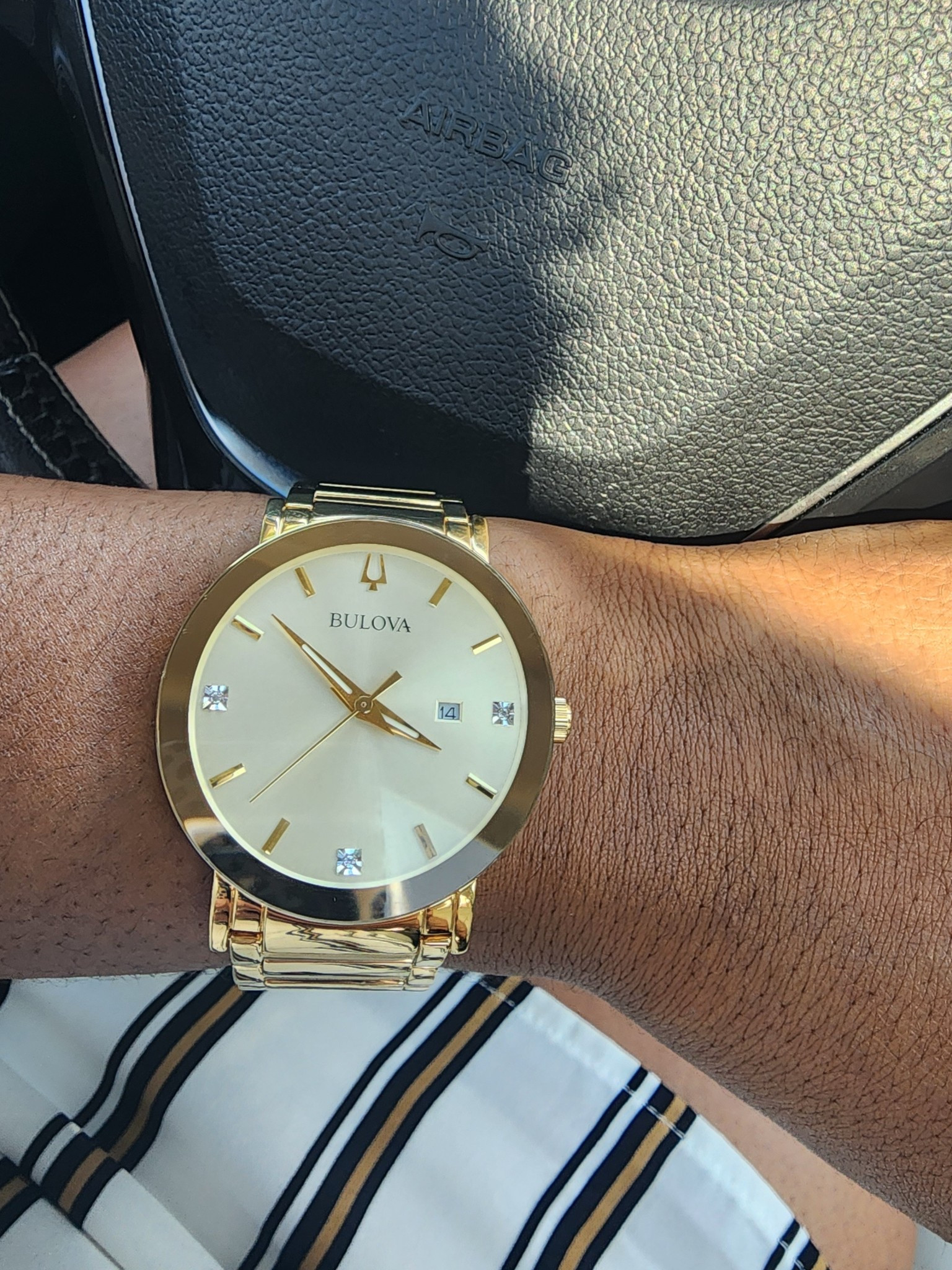 A simple and elegant staple that is in major rotation.  You will see it with many, many looks 😜, easily my top 3. This beauty gets tons of compliments. 
Its all in the details.

I can’t tag the car/ steering wheel 😂😂
But the exact timepiece is linked.

#LTKootd #LTKOver40 #LTKMidsize