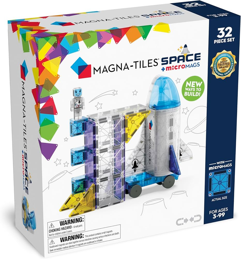 MAGNA-TILES Space 32-Piece Magnetic Construction Set, The Original Magnetic Building Brand | Amazon (US)