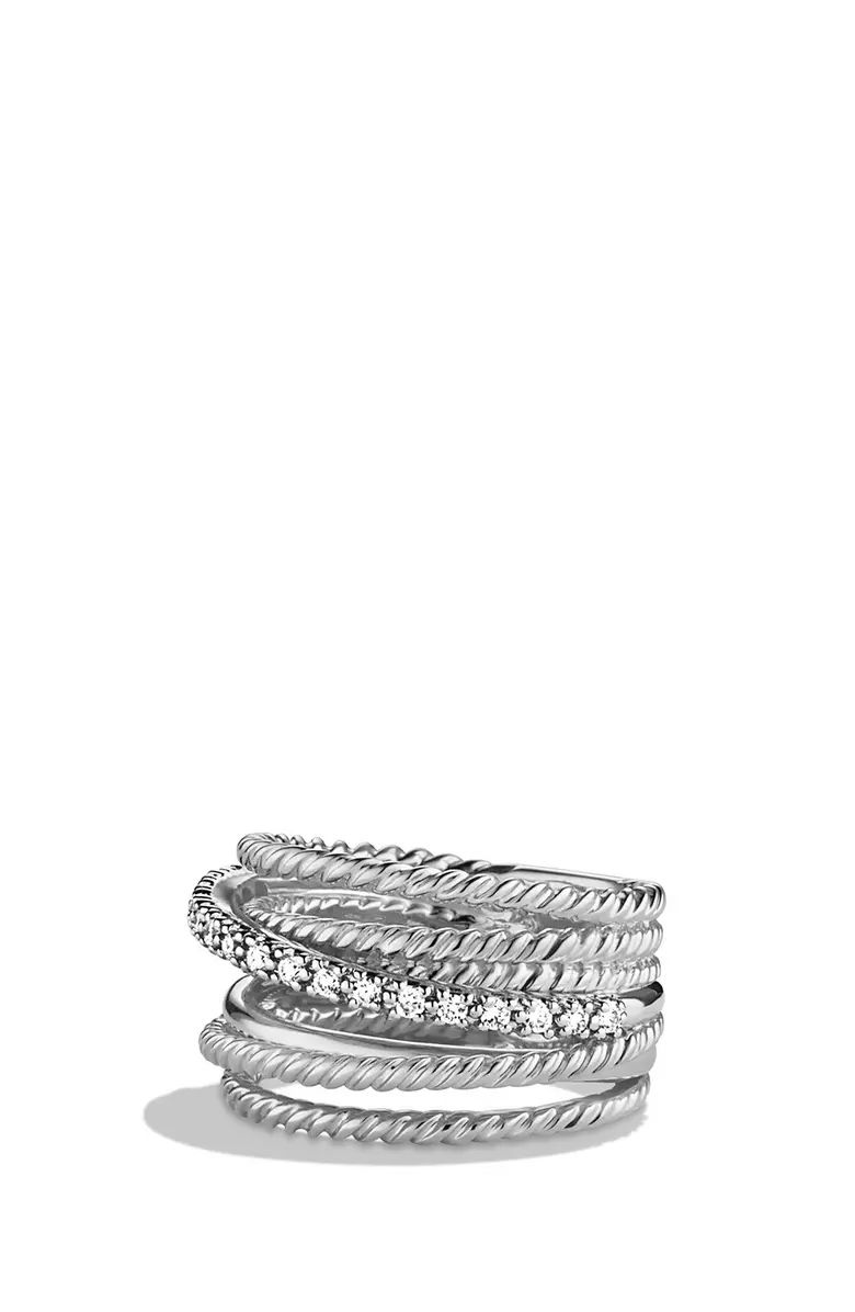 Crossover Wide Ring with Diamonds | Nordstrom