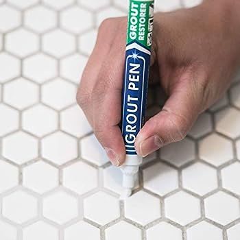 Grout Pen White Tile Paint Marker: Waterproof Tile Grout Colorant and Sealer Pen - White, Narrow 5mm | Amazon (US)