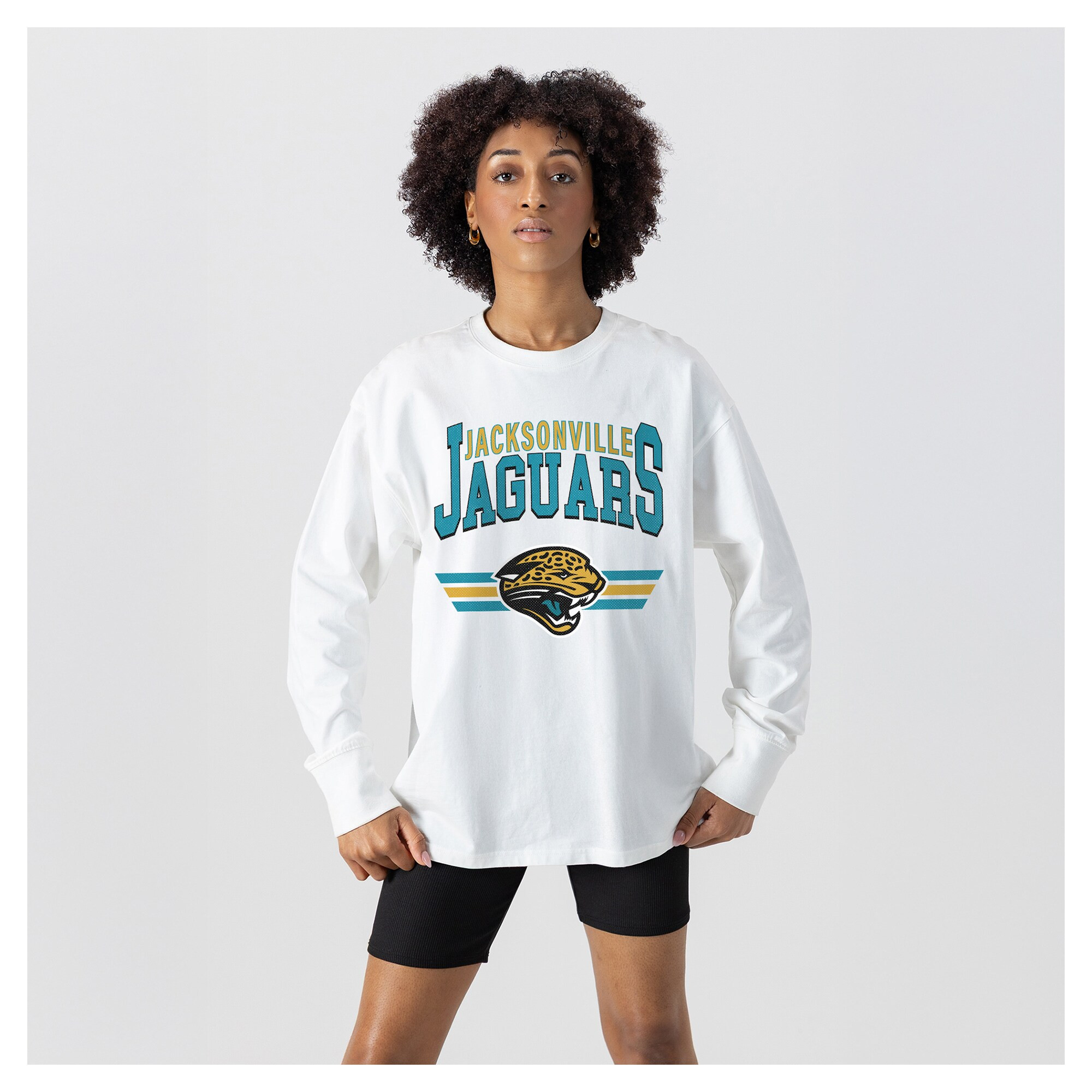 Jacksonville Jaguars Gameday Couture Women's Swift Strike Essential Oversized Long Sleeve T-Shirt... | Fanatics