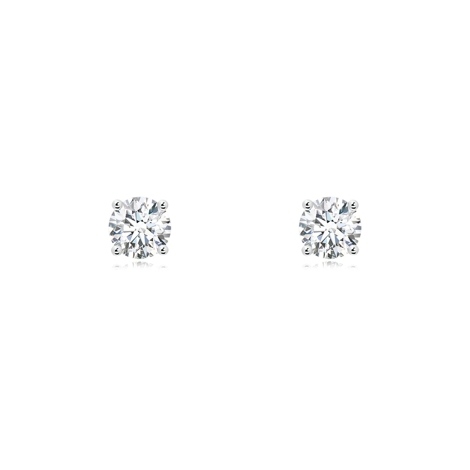 Lab-Grown Basket-Set Solitaire Diamond Stud Earrings | Angara Inc.