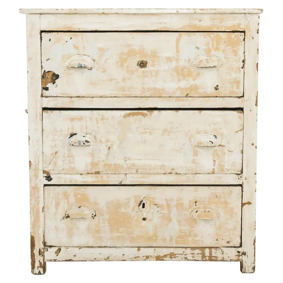 Antique French Rustic Patinated Drawer Chest | 1stDibs