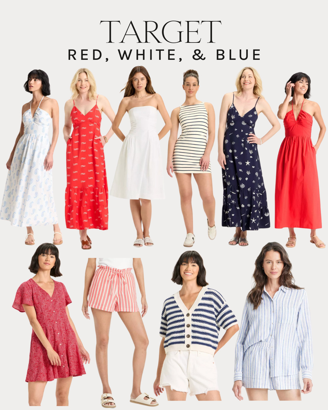 Target red, white, and blue summer fashion. red white and blue. #redwhiteblue #memorialweekend #targetfashion #target #targetstyle 

 #LTKSeasonal #LTKParties #LTKStyleTip